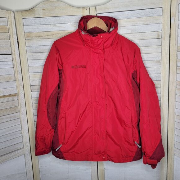 Columbia Core Interchange Womens Medium Fleece Jacket Red Winter Coat - Picture 4 of 14